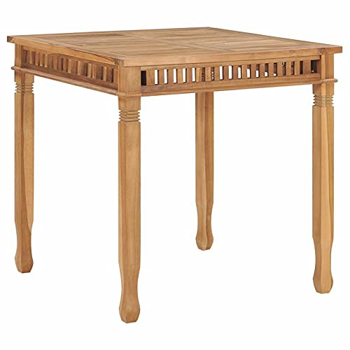 ARKEM Garten-Esstisch Terrassentisch Dining Table Tisch Outdoor GartenmöBel Gartentisch Wetterfest 80x80x80 cm Massivholz Teak