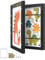 SONGMICS Bilderrahmen, A4, 22 x 28 cm, Kinderauszeichnungen, Box für bis zu 150 Zeichnungen, MDF, Glas, Passepartout, Sticker, spurlose Wandhaken, 34,5 x 25,5 cm, aschschwarz RPF052B01