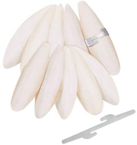 LHOEST 10 Stück Sepiaschalen für Schildkröten Wellensittich Vogel Schnecken Zubehör, 7-9cm/10-12cm Sepia Schalen für Schildkröten Vögel mit 2 Metallhalter, Natürliche Kalzium u Mineralversorgung