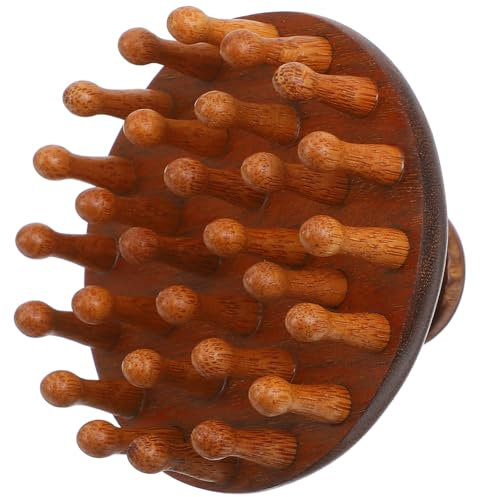 Healeved Holz Kopfhaut MassagebüRste, 28-Zahn Pilzform Massagekamm, KopfhautmassagegeräT FüR Kopf, Nacken Und RüCken, Entspannung Und Stressabbau, Gua Sha Werkzeug FüR Haarpflege