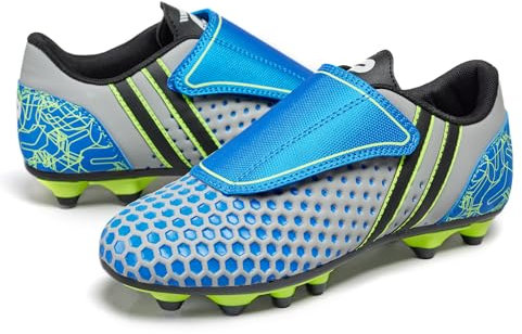 Patrick Rip-Tape Hex Boot - Kids Football Boots - Durable Football Boots - Easy Fastening Rip-tapeFootball Boots - Footwear Since 1892, Size 4 Blue