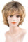 CGVG Ombre Blonde Perücke Damen Kurze Lockige Gewellte Perücke Frauen Kurz Fluffy Schicht Perücke Natürliche Synthetische Kurzhaarperücke Tägliche Gebrauch Party Karneval