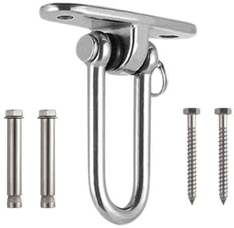Conector para estructura de columpio – Pinzas de acero inoxidable 304, fijaciones giratorias de 360 ° | Ganchos robustos para estructura de columpio para terraza, parque infantil, interior/exterior