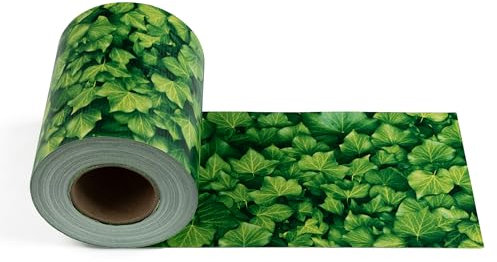 Electronicx PVC Sichtschutzstreifen Efeu | Sichtschutz Zaunfolie Doppelstabmatten | 35m x 19 cm | 450g/m² | UV-beständig, Blickdicht, inkl. 20 Befestigungsclips für Gartenzaun