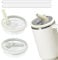 2pcs Leakproof Lid with Straw for Stanley 40oz Replacement,No-Spill Cup Lids for Stanley Quencher,Tumbler Flip Straw Lid for Stanley Accessories (Cream White, 40oz)
