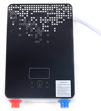 Chauffe-eau électrique instantané 6500 W 220 V avec kit de douche - Noir - Moderne DSK-65 - Avec chauffage en acier inoxydable IP24 - Écran LED - Pour la maison, la salle de bain, la cuisine