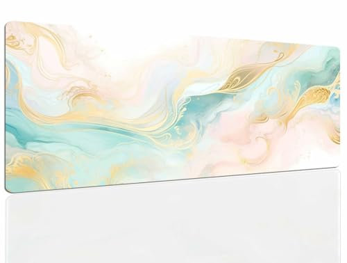 Alfombrilla Escritorio, Alfombrilla Ratón XXL Alfombrilla Gaming 800x400x4mm Tapete Protector Escritorio, Alfombrilla Raton Gold Desk Mat, Mouse Pad Gaming Grande Mousepad XXL Accesorio Gamer 506