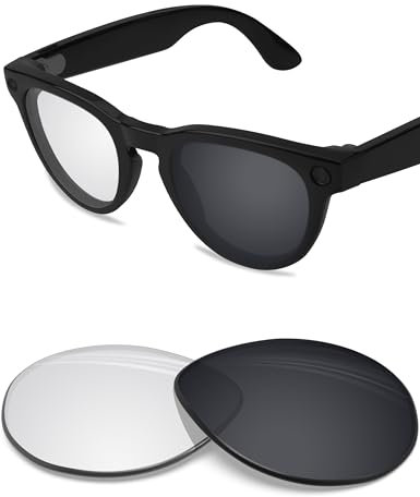 BlazerBuck Polarisierte Ersatzgläser für RayBan Meta Wayfarer RW4009 Brillen gegen Salz, Transparent, schwarz, photochrom, 0