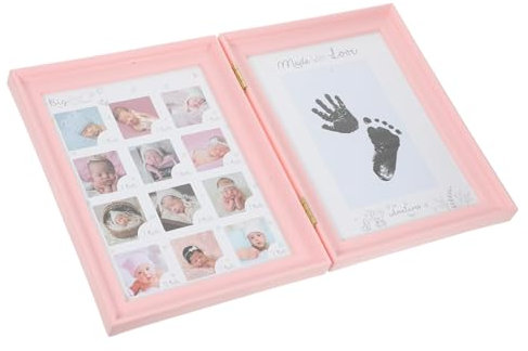HOLIDYOYO Hand Und Fußabdruckrahmen Für Neugeborene -fotoanzeige Für Ersten Lebensjahre Personalisierbar Für Babyzimmer-Dekoration Design