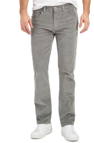 Rock Creek Cordhose Herren Regular Fit Stretch Stoffhose H-399 Grau W34 L32