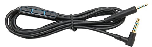 Premium-Ersatzkabel mit Inline-Mikrofon und Lautstärkeregler für QC25 QC35 Kopfhörer (BLACK)