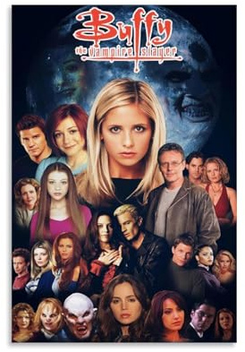 YAWRGJWRG Buffy Poster The Vampire Slayer, dekoratives ästhetisches Leinwandposter, Wandkunst, Dekor, Wohnzimmer, modern, Familienschlafzimmer, Musik-Filmposter, 30 x 45 cm, ungerahmt, 4 Stück
