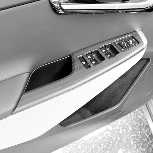 FUEISOF Auto Fensterheber Abdeckung Für Kia EV6 2021-2026 (Holzmaserung) | Lift Schaltregler umfasst Trim, Fensterheber Schalter Rahmen Blenden Abdeckung