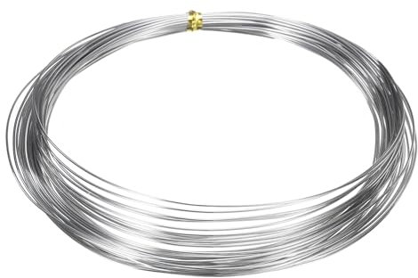 QUARKZMAN Alambre De Acero Inoxidable Calibre 22 0.6mm 10m/33 Pies Alambre Artístico Suave Para Escultura Resistente Al Deslustre Alambre Para Joyería Para Hacer Joyas Abalorios, Plata