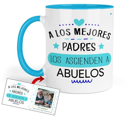 Kembilove Tazas abuelos | Dia del padre | Regalo dia del padre abuelo | Regalo abuelo cumpleaños | tazas originales | Vais a ser abuelos (Modelo 4)