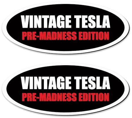 Lustiger Anti-Elon-Aufkleber mit Aufschrift Pre Madness Edition, Elon Musk, Tesla, Auto-Aufkleber, I Bought This Before Elon Went Crazy Vinyl-Aufkleber (Ellipse)