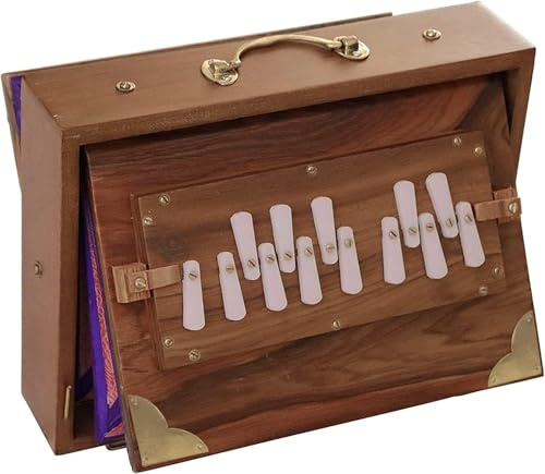 Amilav Collections Shruti Box Musikinstrument, 38,1 cm, reines Teakholz, Shruti-Box für Yoga, Gesang, gestimmt auf 432 Hz, mit Tragetasche