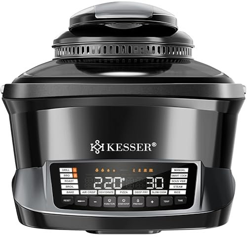 KESSER® Multikocher mit Heißluftfritteuse 8L & 16 Programme Küchengerät - Grillen, Backen, Schmoren, Dampfgaren Vorheiz- & Warmhaltefunktion Schnellkochkopf Reiskocher Slow Cooker, Joghurtbereiter
