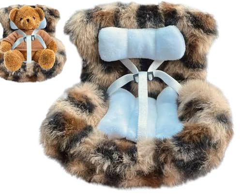 Autositz für Babypuppe, weicher Sitz 17 cm mit Belüftungsclip, niedliches Zubehör für Spielzeug, Schreibtischdekoration, ideal für Mädchen und Sammler