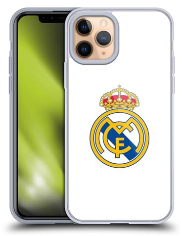 Head Case Designs Offizielle Real Madrid CF Einfaches Weißes Logo Ursprung Gelhülle [Militärischer Schutzgrad] Kompatibel Mit Apple iPhone 11 Pro Und Kompatibel Mit MagSafe