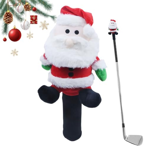 Golf Club Head Covers - Plush 30 x 15 cm Christmas Driver Protection, Cute Golf Accessories, Woods Hybrid Hammer Putter Shield, Durable Sports Equipment for Men, Women, Beginners, Exercise and Travel