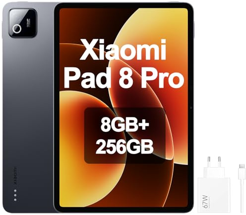 XIAOMI Pad 8 Pro 8GB/256GB, Tablet 11.2 3.2K, Snapdragon 8 Elite, Cristal Mate, WiFi 7+Bluetooth 6.0, Batería 9200 mAh(Cargador no Incluido), Gris, Included 67W Charger