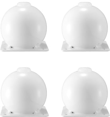 STSTS 4 pièces Pieds de canapé Boule Ronde Support Meubles d'armoire en métal lit contremarches matériel Meuble TV Table Basse (8 cm, Or)(White,6cm)