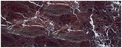 Wallario Küchenrückwand selbstklebend 115 x 50 cm, Motiv: Roter Marmor-Optik | Spritzschutz abwischbar & pflegeleicht