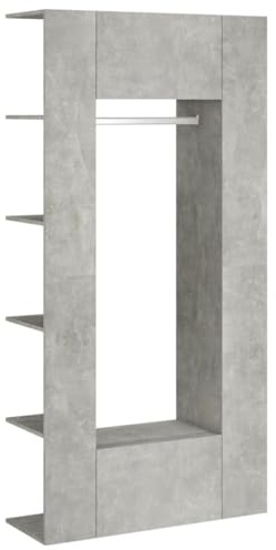 Mhdvray Flurschrank 2er Set, moderner Garderobenschrank aus Holzwerkstoff in Betongrau, platzsparendes Dielenschrank-Set zur Wandmontage, Maße je 97,5 x 37 x 99 cm