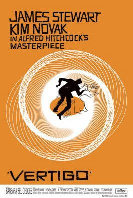 ALFRED HITCHCOCK Vertigo James Stewart Classic Huge Vintage Paper Film Poster Maßnahmen 101,6 x 68,6 cm (100 x 70 cm) ca.