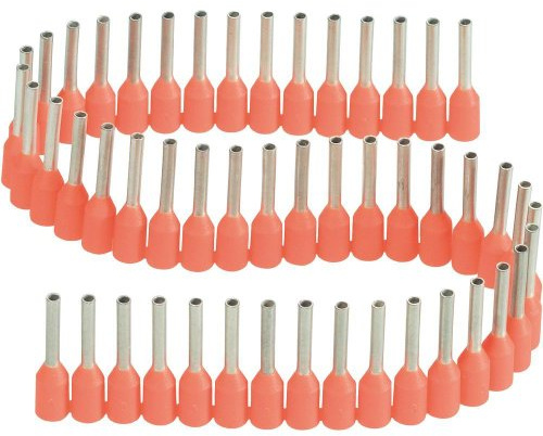 Vogt Verbindungstechnik 460108 Endstück, einfach, 0,50 mm² x 8 mm, teilweise isoliert, Orange, 100 Stück