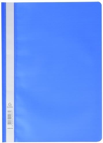 Exacompta 449206B 25er Pack Plastik-Schnellhefter. Aus PP-Folie für DIN A4 kaufmännische Heftung hellblau mit Beschriftungsstreifen Hefter Ideal für Büro und Schule