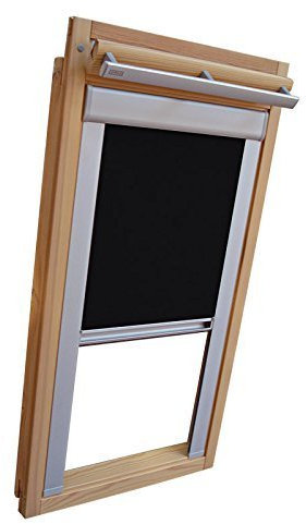 Hochwertiges Verdunkelungsrollo Rollo mit Seitenschienen für Velux DKL/DKU-EP GGU,GPU,GHU,GTU CK06 schwarz // Verdunkelungsrollo/Verdunkelungs-Rollo/Fensterrollo