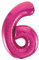 Riesenzahl 6 Luftballon - 86 cm - Rosa