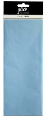Glick Hellblaues Seidenpapier: 4 große Blätter (750 x 500 mm), helles Pastellpapier für Geschenkverpackungen, Kunst- und Bastelprojekte. Schönes Blau für jede kreative Idee!
