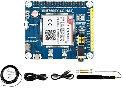 Waveshare 4G/3G/2G/GSM/GPRS/GNSS Hat for Raspberry Pi 4 Jetson Nano Based on SIM7600E-H Supports LTE CAT4 for Downlink Data Transfer