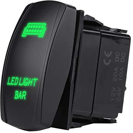 KIMISS 12V 24V Impermeable 5 Pin Barra de luces LED Interruptor basculante de palanca SPST ON-OFF para camión de carro de automóvil(verde)
