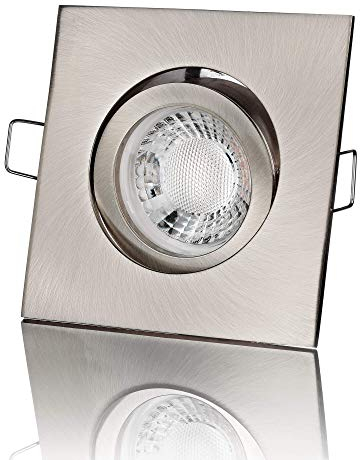 lambado® Premium LED Spot 230V Edelstahl gebürstet - Hell & Sparsam inkl. 5W GU10 Strahler warmweiß - Moderne Beleuchtung durch zeitlose Einbaustrahler/Deckenstrahler