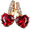Carry stone Premium Qualität Haken Ohrringe Rot Herzform Zirkon Hebel Zurück Frauen Schmuck