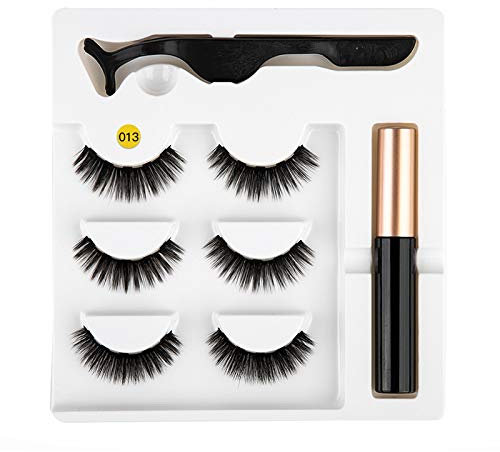 Eyeliner magnetico ciglia finte Kit facile da indossare Quick Dry Liquid Eyeliner Magnetico eyeliner ciglia finte Magnetico Liquido Eyeliner Ciglia Finte Pinzette Set Strumenti Cosmetici # 13