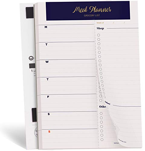 Oriday Wöchentliche magnetic meal planner notizblock mit tear off perforierte grocery einkaufsliste - 52 Bettlaken (navy blue 15.2cm x 22.8cm Mahlzeit Planungsblock)