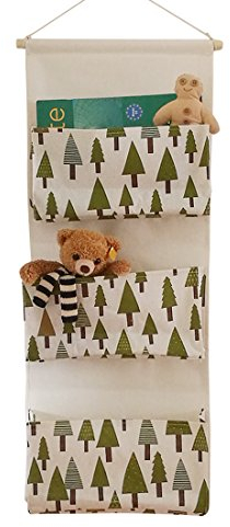 EBETA E Hängeorganizer Tür Wand Organizer Utensilientasche Hängende Aufbewahrungstasche für Eingang Garderobe Badezimmer 3 Große Fächer (Bäume)