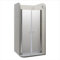 Moments of Glass Mampara de ducha Lima, regulable de 128-132 cm, altura 195 cm, puerta doble abatible, cristal de seguridad templado ESG 6MM satinado, perfiles cromados #DTF