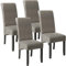 tectake® 4er Set Stühle, Kunstleder Stuhl mit hoher Rückenlehne, ergonomische Form, perfekt für den Esstisch, als Esszimmerstühle, Küchenstühle oder im Wohnzimmer - grau marmoriert