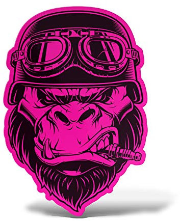 Erreinge® Adesivo Rosa Fluo 15 cm Gorilla Sticker stampato per Auto Moto Parete Paraurti Computer Portatile Bagagli Biciclette
