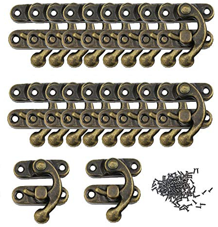 Antico Hasp, 20 Pezzi Hasp Antico Legno, Gancio a Scatto Hasp, Scatola di Legno Hasp, Bronzo Hasp, Hasp Gancio, Antico Hasp Gancio, per Scatola di Gioielli in Legno Decorativa, Bronzo