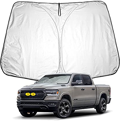 CDEFG für Dodge RAM 1500 2019-2021 2022 Sonnenschutz Abdeckungen Frontscheibe Sonnenschirm Die Vordere Schallwand Windschutzscheibe Auto Sonnenblende Zubehör