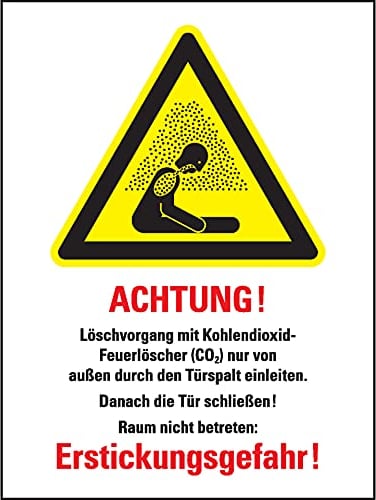 Schild I Warn-Kombischild CO²-Feuerlöscher - Löschen d.Türspalt, ISO, Kunststoff, 300x400mm