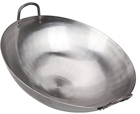 BAILR Wok Kochtopf Kratzfester, Wokpfanne Antihaft und Multifunktion, Wok Kochtöpfe Pflegeleicht für Alle Herdarten Inkl. Induktion, Edelstahl, Glas (A 50cm)