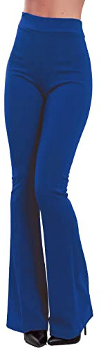 Toocool Damen-Schlaghose, Damen-Jazzpants mit tailliertem Bein, Damen-Stretchhose, Damen Flare Leggings, Bootcut Hose JL-2148 [XL, Elektrisch Blau]
